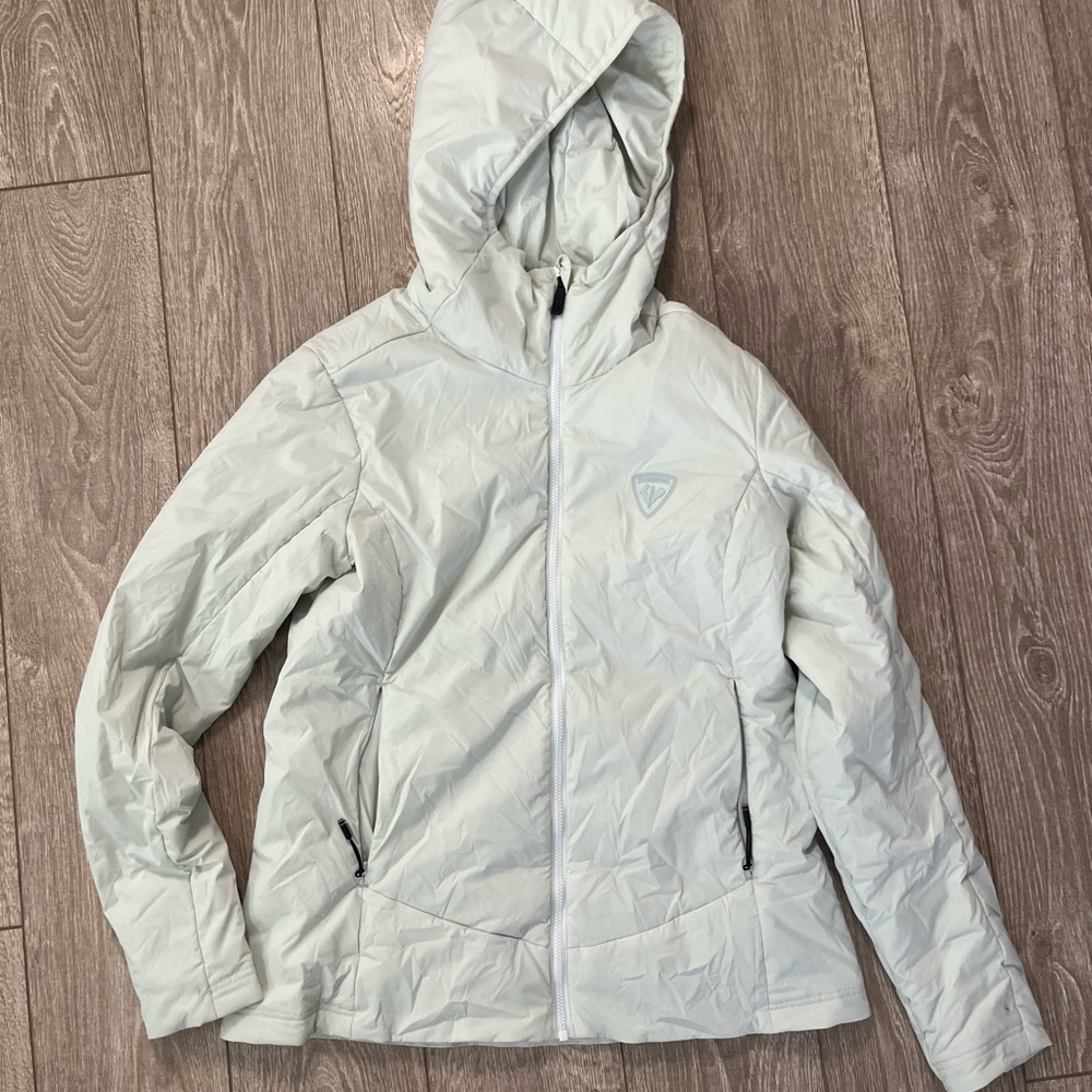 Rossignol Women’s Light Insulated Opside Hooded Jacket in Ice Blue